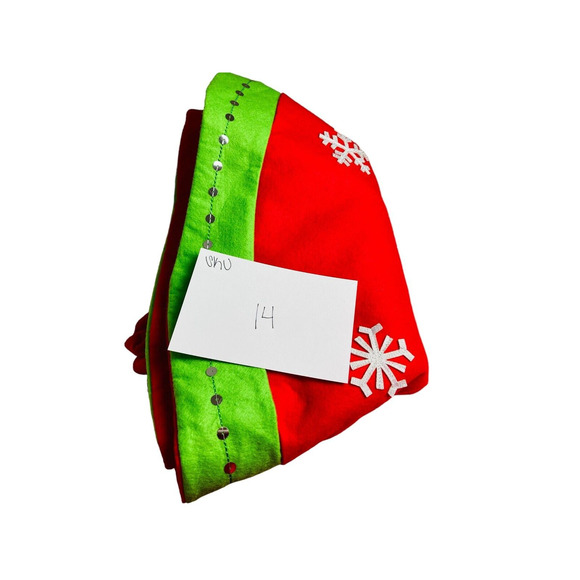 Christmas Tree Skirts Decor Snowmen Snowflakes Red/Green - Picture 3 of 3